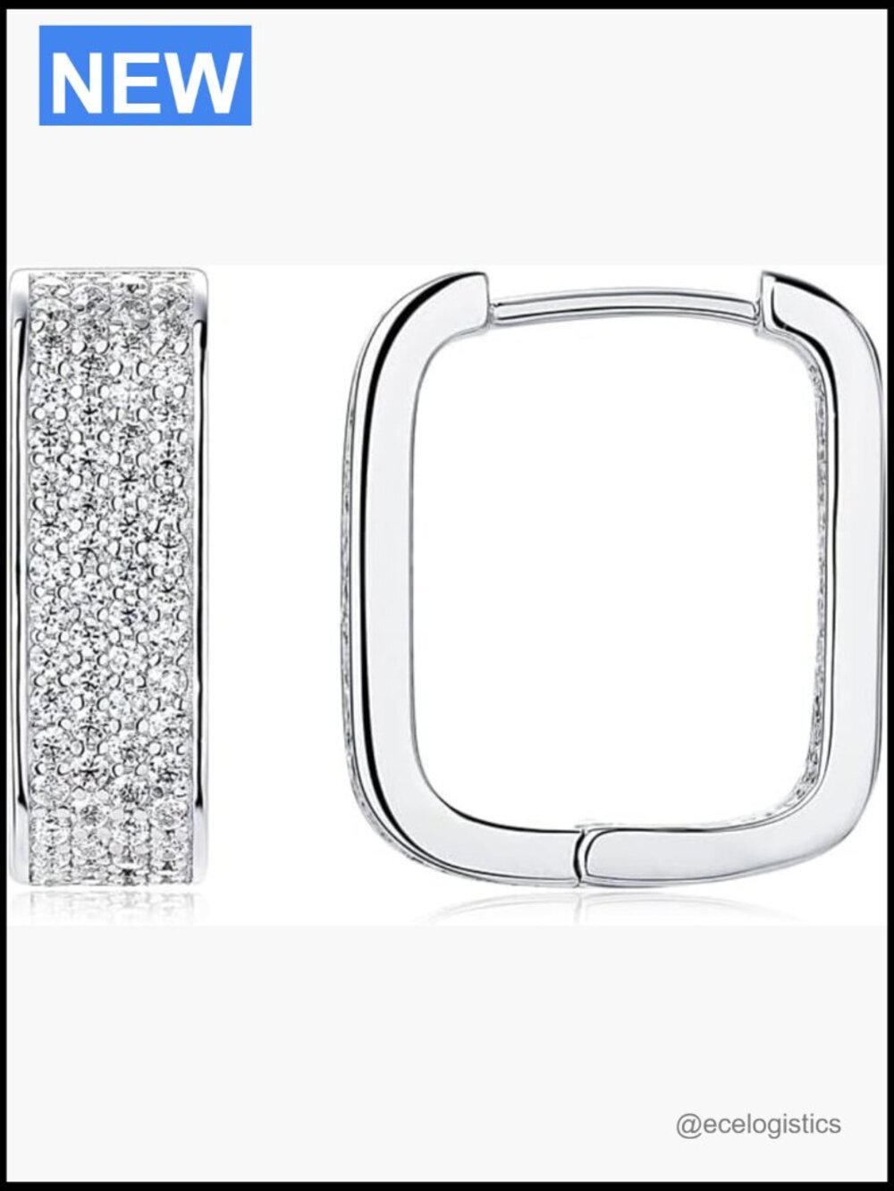 Moissanite Gemstone Hoop Earrings - 925 Silver Huggie Hoops - 232 Stones
